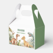 Roaring Dinosaur verjaardagsfeestje Bedankdoosjes (Voorkant Zijde)