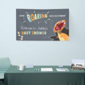 Roaring Dinosaurus Baby shower Dino Achtergrond Ba Spandoek (Beurs)