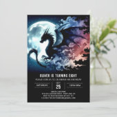 Roaring Dragon Birthday Printable Kaart (Staand voorkant)