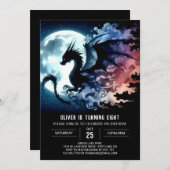 Roaring Dragon Birthday Printable Kaart (Voorkant / Achterkant)
