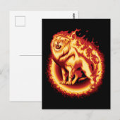 Roaring Fire Lion Briefkaart (Voorkant / Achterkant)