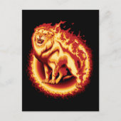 Roaring Fire Lion Briefkaart (Voorkant)