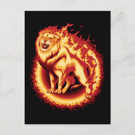 Roaring Fire Lion Briefkaart (Voorkant)