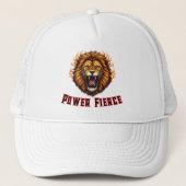 Roaring Fire Lion Head Mascot Trucker Pet (Voorkant)