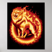 Roaring Fire Lion Poster (Voorkant)