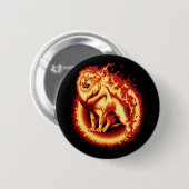 Roaring Fire Lion Ronde Button 5,7 Cm (Voorkant /achterkant)