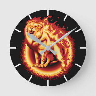 Roaring Fire Lion Ronde Klok