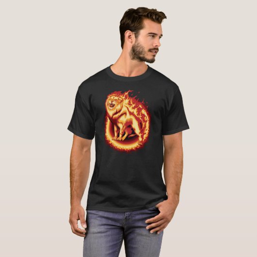 Roaring Fire Lion T-shirt (Voorkant volledig)