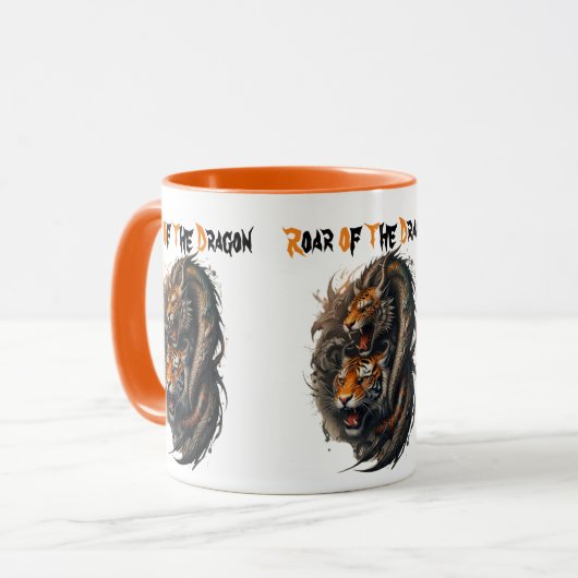 Roaring Flame: Tiger-Dragon Hybrid Mok (Voorkant links)