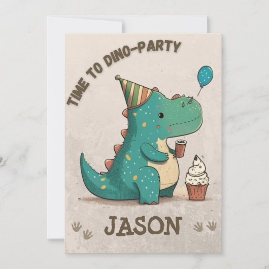Roaring Fun bij mijn Dino Party Kaart (Voorkant)
