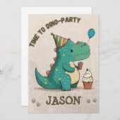 Roaring Fun bij mijn Dino Party Kaart (Voorkant / Achterkant)