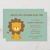 Roaring Fun Birthday Party Invitation Kaart (Voorkant / Achterkant)