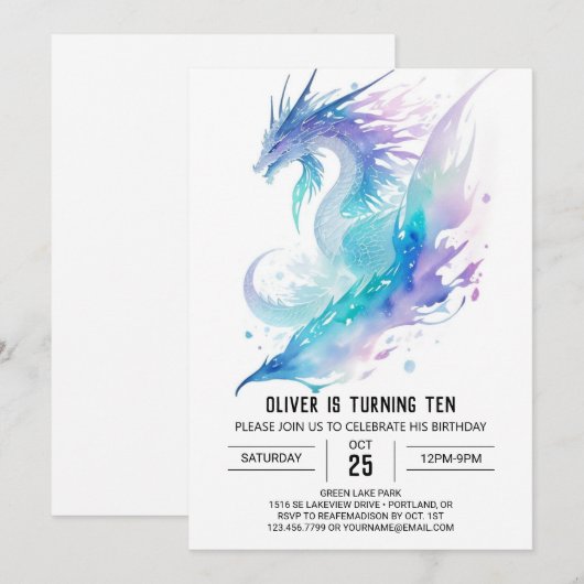 Roaring Fun Dragon Adventure Verjaardag Kaart (Voorkant / Achterkant)