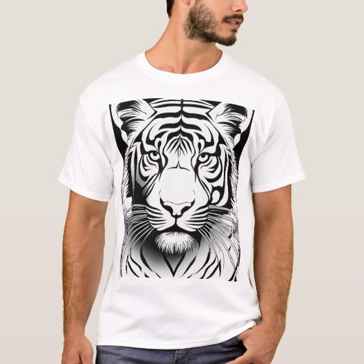 Roaring Fun: Kinderen Tiger Kleuren T-shirts (Voorkant)