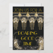 Roaring Gatsby Bling Party Uitnodigingen (Voorkant)