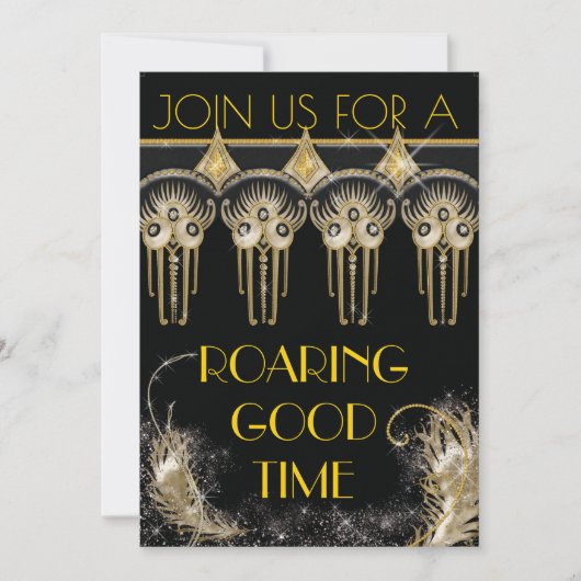 Roaring Gatsby Bling Party Uitnodigingen (Voorkant)