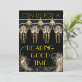 Roaring Gatsby Bling Party Uitnodigingen (Staand voorkant)