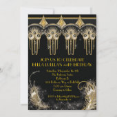 Roaring Gatsby Bling Party Uitnodigingen (Achterkant)