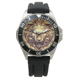 Roaring Gold Lion Head eWatch Horloge