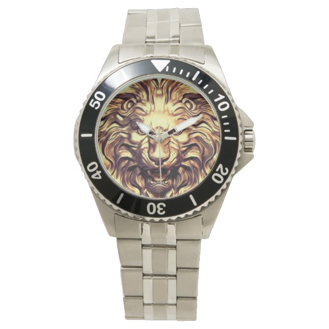Roaring Gold Lion Head eWatch Horloge (Voorkant)