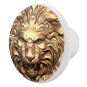Roaring Gold Lion Head Keramische Knop (Rechts)