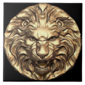 Roaring Gold Lion Head keramische tapijten Tegeltje (Voorkant)