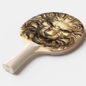 Roaring Gold Lion Head. Personaliseren Tafeltennisbatje (Voorkant Gekanteld)