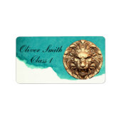 Roaring Gold Lion Hoofd van de speciale school Eti Etiket (Voorkant)