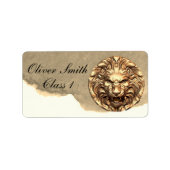 Roaring Gold Lion Hoofd van de speciale school Eti Etiket (Voorkant)