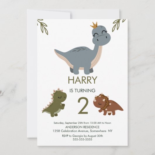 Roaring Good Time Boho Dinosaur Theme Kaart (Voorkant)