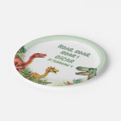 Roaring Good Time Dino Party Papieren Bordje (Gekanteld)
