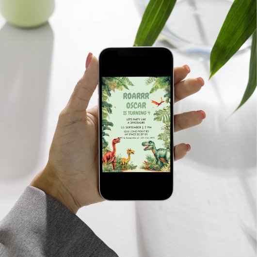 Roaring Good Time Dino Party Uitnodigen Kaart