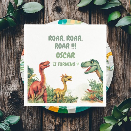 Roaring Good Time Dinosaur Party Servet