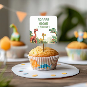Roaring Good Time Dinosaur Party Vierkante Sticker