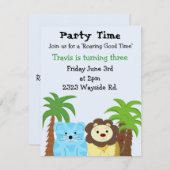 Roaring Good Time Party Uitnodiging (Voorkant / Achterkant)