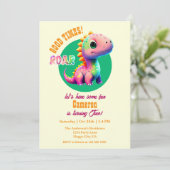 Roaring Good Times Dinosaur 2nd Birthday party Kaart (Staand voorkant)
