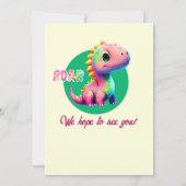 Roaring Good Times Dinosaur 2nd Birthday party Kaart (Achterkant)