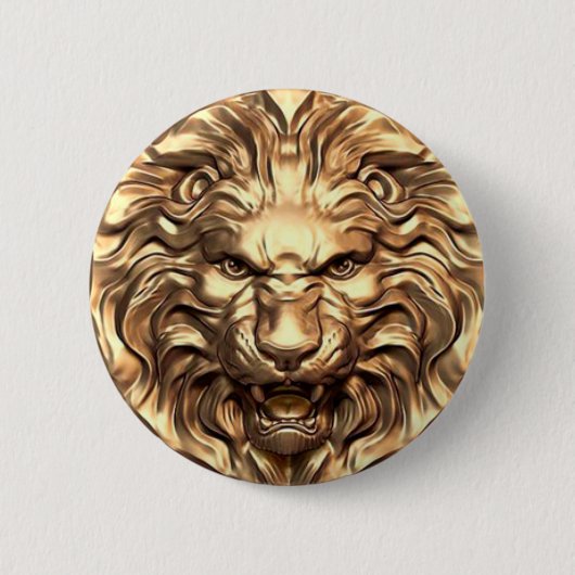 Roaring goudkoppen ronde button 5,7 cm (Voorkant)