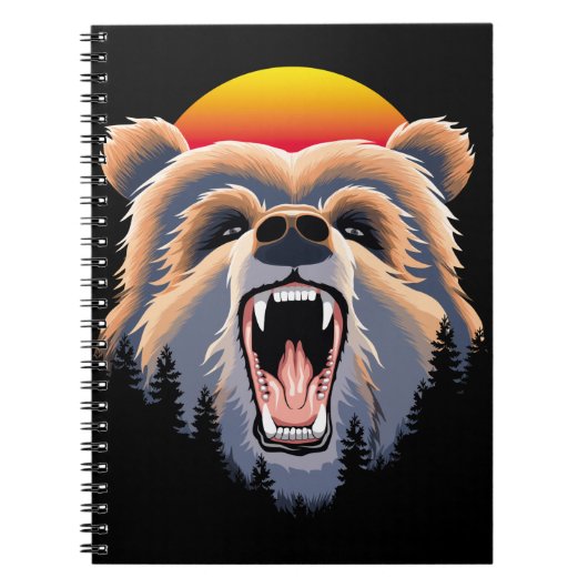 Roaring Grizzly Beer Face Notitieboek (Voorkant)