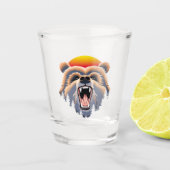 Roaring Grizzly Beer Face Shot Glas (Voorkant)
