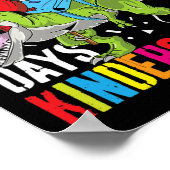 Roaring in 100 dagen kleuterschool Fun T Rex Dinos Poster (Hoek)