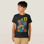 Roaring in 13e geboortedag monster Truck Dinosaur T-shirt (Voorkant volledig)