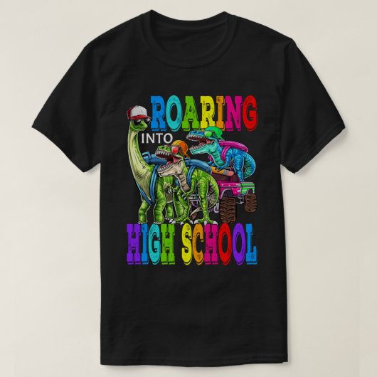 Roaring in de Monster van de Hoge School Truck Din T-shirt (Design voorkant)
