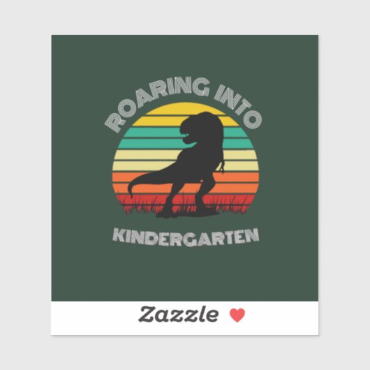 Roaring in Kindergarten Dinosaur Sticker (Vel)