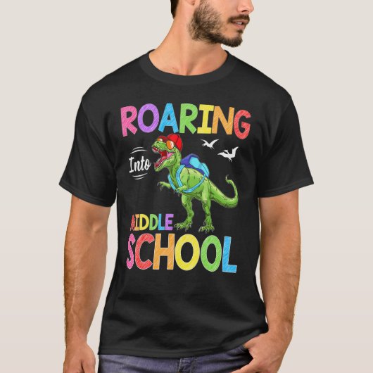 Roaring in middelbare school Dinosaur-student Teru T-shirt (Voorkant)