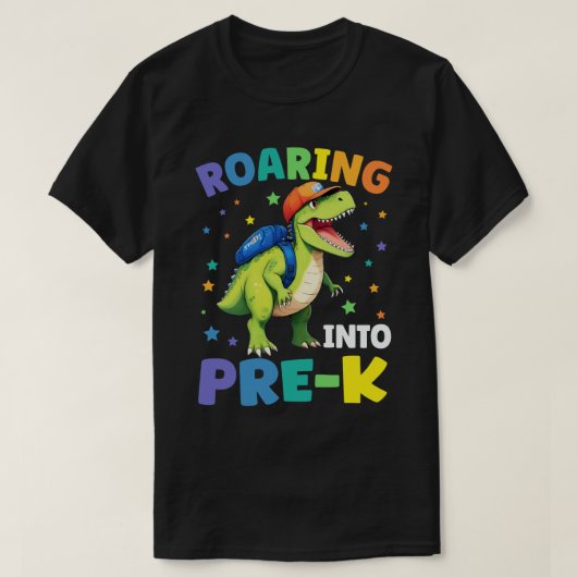 Roaring in pre-K dinosaurus T Rex terug naar schoo T-shirt (Design voorkant)