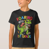 Roaring into 1st Grade Dinosaur – Back to School T-shirt (Voorkant)