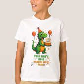 Roaring into 5 - Dino Verjaardag Ontwerp T-shirt (Voorkant)