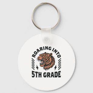 Roaring Into 5th Grade Tiger Boy Girl Kinder 1st D Sleutelhanger
