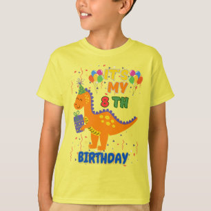 Roaring into 8: Leuke dinosaurus Verjaardag T-shir T-shirt